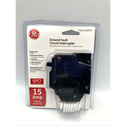 GE 15 Amp Ground Fault Breaker with Self - Test THQL1115GFTP - Long Island Liquidation