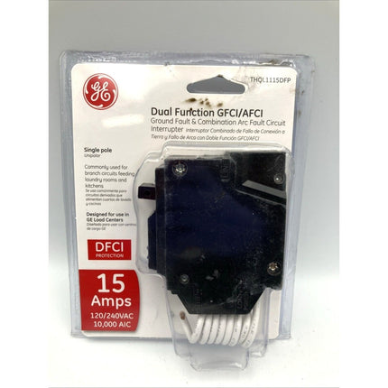 GE 15A Single Pole Dual Function GFCI AFCI Ground Fault Combination THQL1115DFP - Long Island Liquidation
