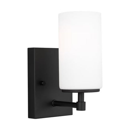 Generation Lighting Alturas 4.375 in. 1 - Light Modern Midnight Black Wall Sconce - Long Island Liquidation