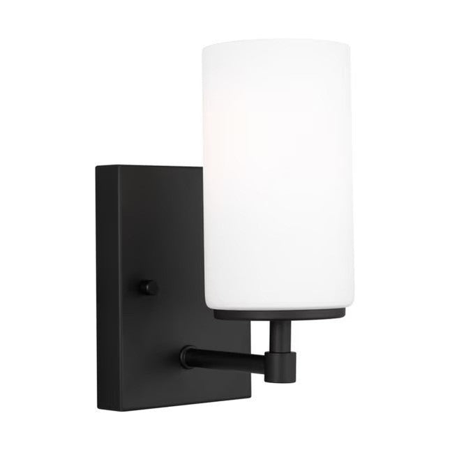 Generation Lighting Alturas 4.375 in. 1 - Light Modern Midnight Black Wall Sconce - Long Island Liquidation