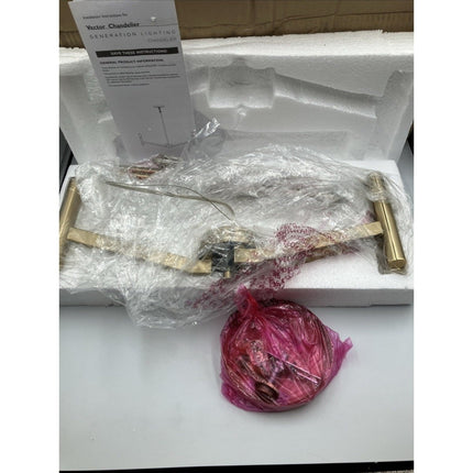 generation lighting chandelier Vector 3 - light Satin Brass Hanging - Long Island Liquidation