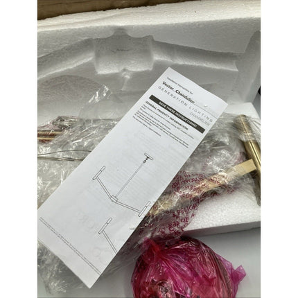 generation lighting chandelier Vector 3 - light Satin Brass Hanging - Long Island Liquidation