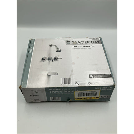 Glacier Bay Aragon 3 - Handle 1 - Spray Tub and Shower Faucet Chrome Valve C2 - Long Island Liquidation