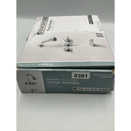 Glacier Bay Aragon 3 - Handle 1 - Spray Tub and Shower Faucet Chrome Valve C2 - Long Island Liquidation