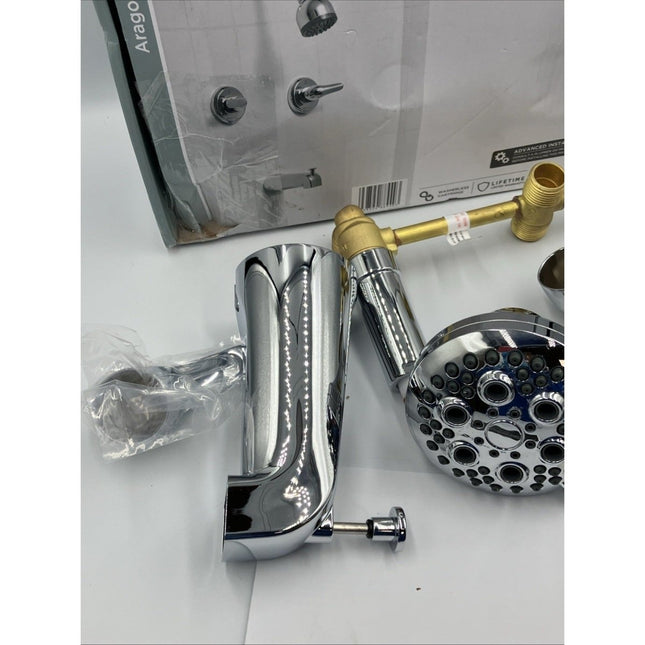 Glacier Bay Aragon Double Handle 1 - Spray Tub & Shower Faucet 1.8 GPM in Chrome - Long Island Liquidation
