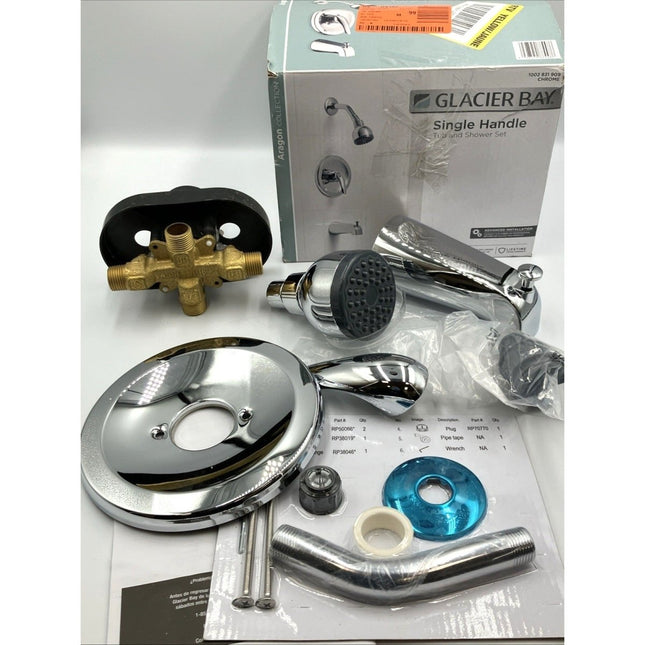 Glacier Bay Aragon Single - Handle 1 - Spray Tub and Shower Faucet in Chrome - Long Island Liquidation