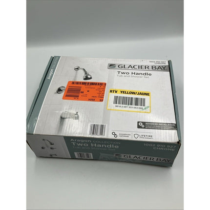 Glacier Bay Aragon Two - Handle Tub and Shower Faucet 1.8 GPM in Chrome - Long Island Liquidation