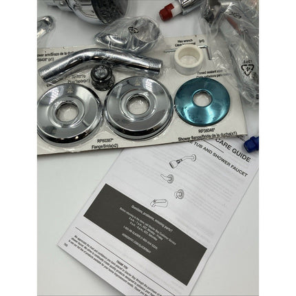 Glacier Bay Aragon Two - Handle Tub and Shower Faucet 1.8 GPM in Chrome - Long Island Liquidation