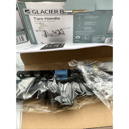 Glacier Bay Constructor 4" Double Handle Bathroom Faucet Chrome PAIR - Long Island Liquidation