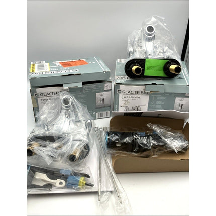 Glacier Bay Constructor 4" Double Handle Bathroom Faucet Chrome PAIR - Long Island Liquidation