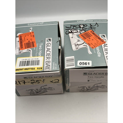 Glacier Bay Constructor 4" Double Handle Bathroom Faucet Chrome PAIR - Long Island Liquidation