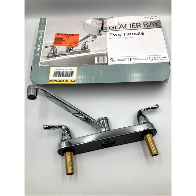 Glacier Bay Constructor Standard Kitchen Faucet Chrome 2 - Handle HD67099 - 0B01 - Long Island Liquidation
