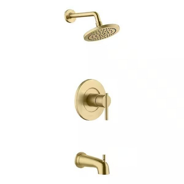 Glacier Bay Dorind Tub & Shower Faucet w/Valve Matte Gold 1 - Handle - Long Island Liquidation