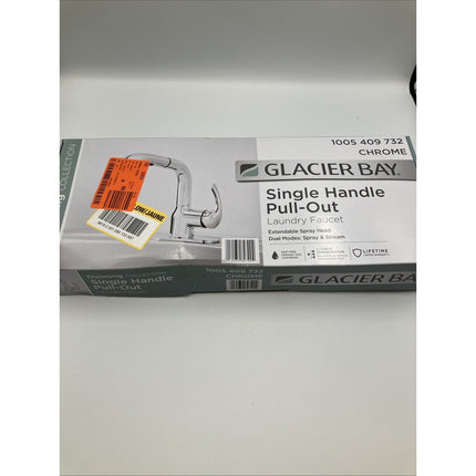 Glacier Bay Dunning Pull - Out Laundry Faucet w/ Dual Spray Chrome 1005409732 - Long Island Liquidation