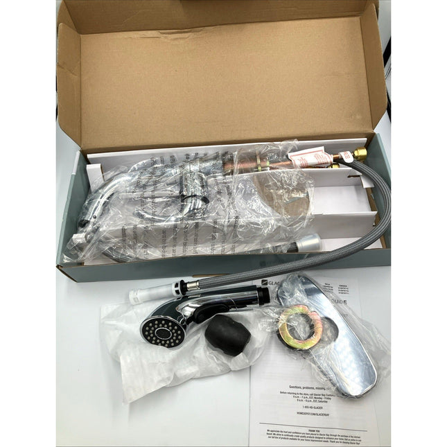 Glacier Bay Dunning Pull - Out Laundry Faucet w/ Dual Spray Chrome 1005409732 - Long Island Liquidation