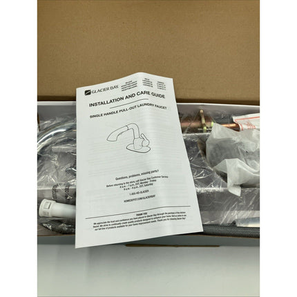Glacier Bay Dunning Pull - Out Laundry Faucet w/ Dual Spray Chrome 1005409732 - Long Island Liquidation