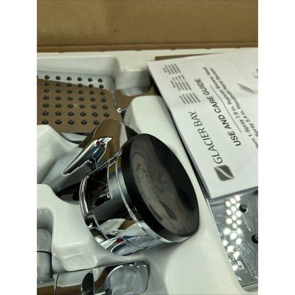 Glacier Bay Modern 1 - Spray Dual Wall Mount Fixed and Handheld Shower Head Chrome - Long Island Liquidation