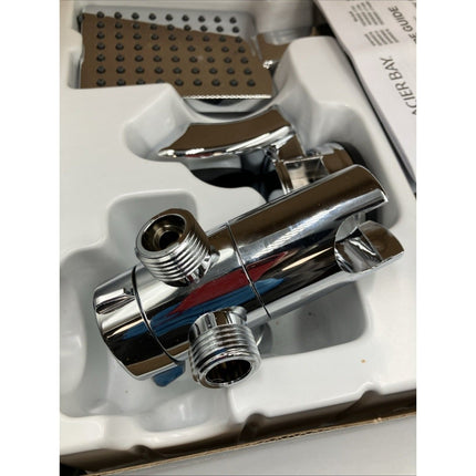 Glacier Bay Modern 1 - Spray Dual Wall Mount Fixed and Handheld Shower Head Chrome - Long Island Liquidation