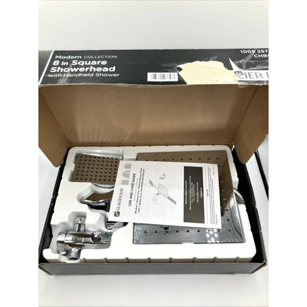 Glacier Bay Modern 1 - Spray Dual Wall Mount Fixed and Handheld Shower Head Chrome - Long Island Liquidation