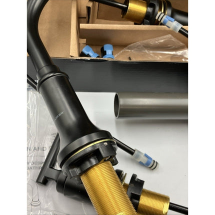 Glacier Bay Oswell 8 in. Widespread Double - Handle Bathroom Faucet in Matte Black - Long Island Liquidation