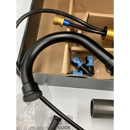 Glacier Bay Oswell 8 in. Widespread Double - Handle Bathroom Faucet in Matte Black - Long Island Liquidation