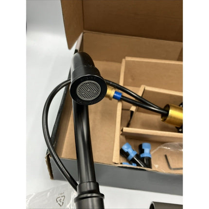 Glacier Bay Oswell 8 in. Widespread Double - Handle Bathroom Faucet in Matte Black - Long Island Liquidation