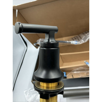 Glacier Bay Oswell 8 in. Widespread Double - Handle Bathroom Faucet in Matte Black - Long Island Liquidation