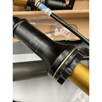 Glacier Bay Oswell 8 in. Widespread Double - Handle Bathroom Faucet in Matte Black - Long Island Liquidation