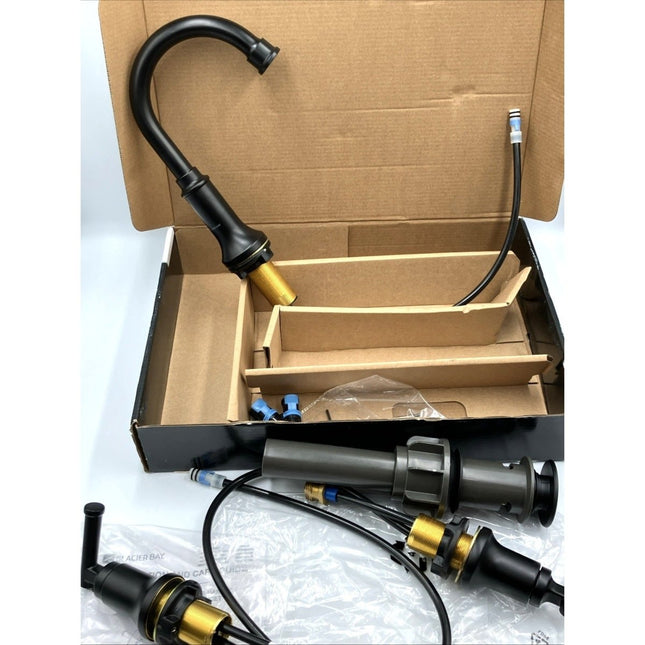 Glacier Bay Oswell 8 in. Widespread Double - Handle Bathroom Faucet in Matte Black - Long Island Liquidation