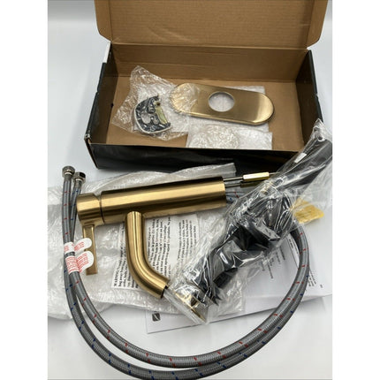 Glacier Bay Single - Handle Bathroom Faucet Brushed Gold 1008153492 - Long Island Liquidation