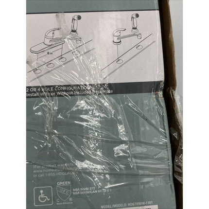 Glacier Bay Single - Handle Kitchen Faucet Side Sprayer Chrome 1008011207 - Long Island Liquidation