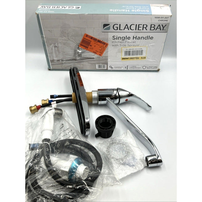 Glacier Bay Single - Handle Kitchen Faucet Side Sprayer Chrome 1008011207 - Long Island Liquidation