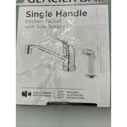 Glacier Bay Single - Handle Kitchen Faucet Side Sprayer Chrome 1008011207 - Long Island Liquidation