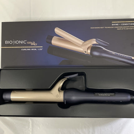 Gold Pro Curling Iron by Bio Ionic for Women - 1.25 In. Curling Iron - Long Island Liquidation