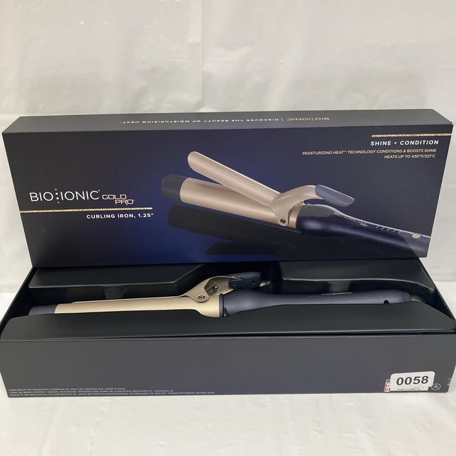 Gold Pro Curling Iron by Bio Ionic for Women - 1.25 Inch Curling Iron - Long Island Liquidation