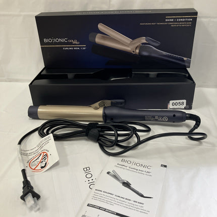 Gold Pro Curling Iron by Bio Ionic for Women - 1.25 Inch Curling Iron - Long Island Liquidation