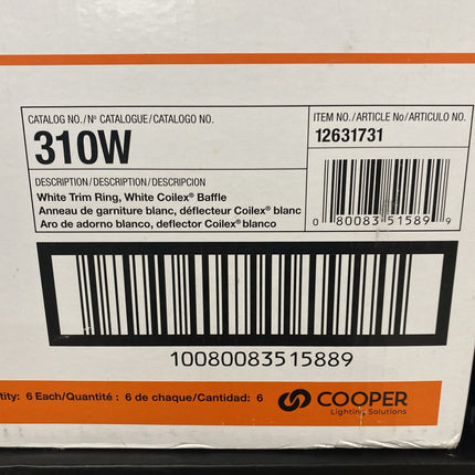 Halo 310 Series 6 in. White Recessed Ceiling Light Fixture Trim with (6packs) - Long Island Liquidation