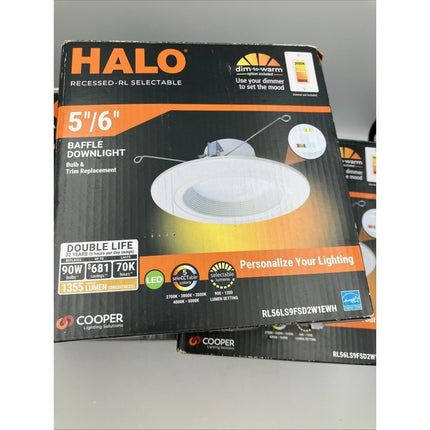 Halo Canless Ultra Thin LED Recessed Down Light 6" HLBSL6099FS351EMWR lot of 5 - Long Island Liquidation