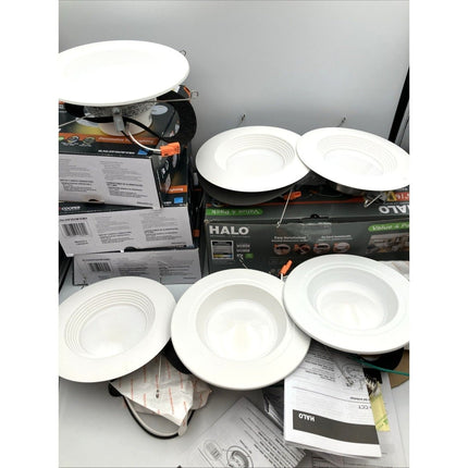 Halo Canless Ultra Thin LED Recessed Down Light 6" HLBSL6099FS351EMWR lot of 5 - Long Island Liquidation
