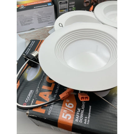 Halo Canless Ultra Thin LED Recessed Down Light 6" HLBSL6099FS351EMWR lot of 5 - Long Island Liquidation