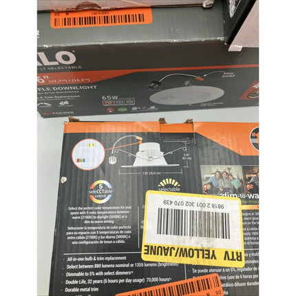 Halo Canless Ultra Thin LED Recessed Down Light 6" HLBSL6099FS351EMWR lot of 5 - Long Island Liquidation