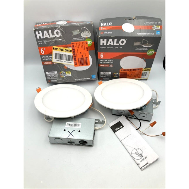 Halo Canless Ultra Thin LED Recessed Down Light 6" HLBSL6099FS351EMWR pair - Long Island Liquidation