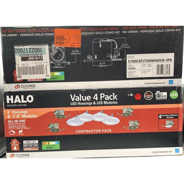 Halo LT 6 in. Construction IC Housing LED Recessed Ceiling Light 3 - Pack - Long Island Liquidation