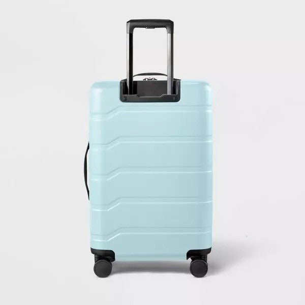 Hardside Medium Checked Suitcase Pink - Open Story - Long Island Liquidation