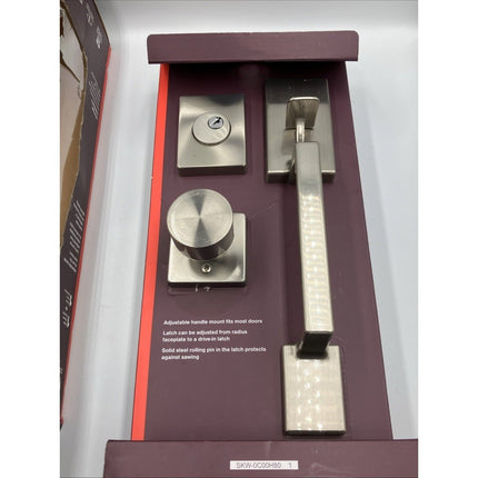 HDC Bleecker Satin Nickel Door Handleset with Ridgeway Interior Knob - Long Island Liquidation