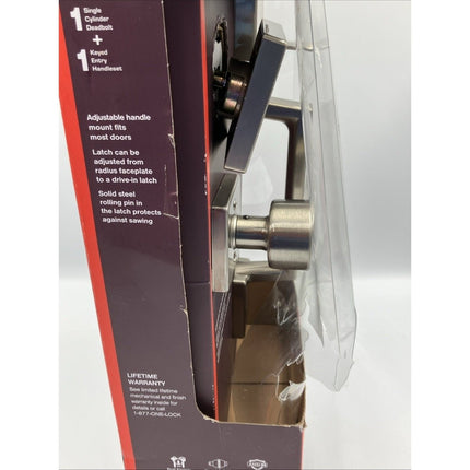 HDC Bleecker Satin Nickel Door Handleset with Ridgeway Interior Knob - Long Island Liquidation