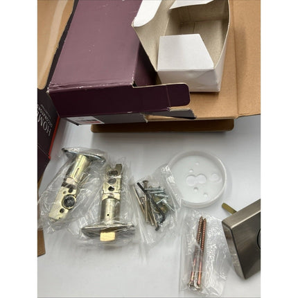 HDC Bleecker Satin Nickel Door Handleset with Ridgeway Interior Knob - Long Island Liquidation