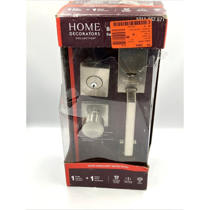 HDC Bleecker Satin Nickel Door Handleset with Ridgeway Interior Knob - Long Island Liquidation