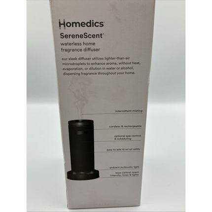 Homedics SereneScent Mini Fabric Rechargeable Waterless Diffuser, Charcoal - Long Island Liquidation