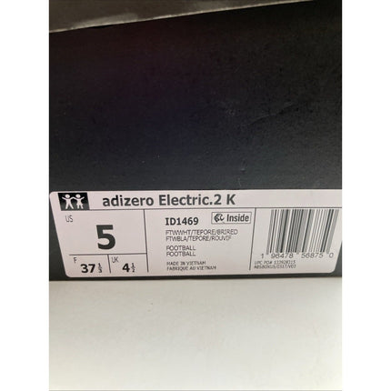 [ID1469] GRADE SCHOOL ADIDAS ADIZERO ELECTRIC. 2 FOOTBALL CLEATS size 5 - Long Island Liquidation